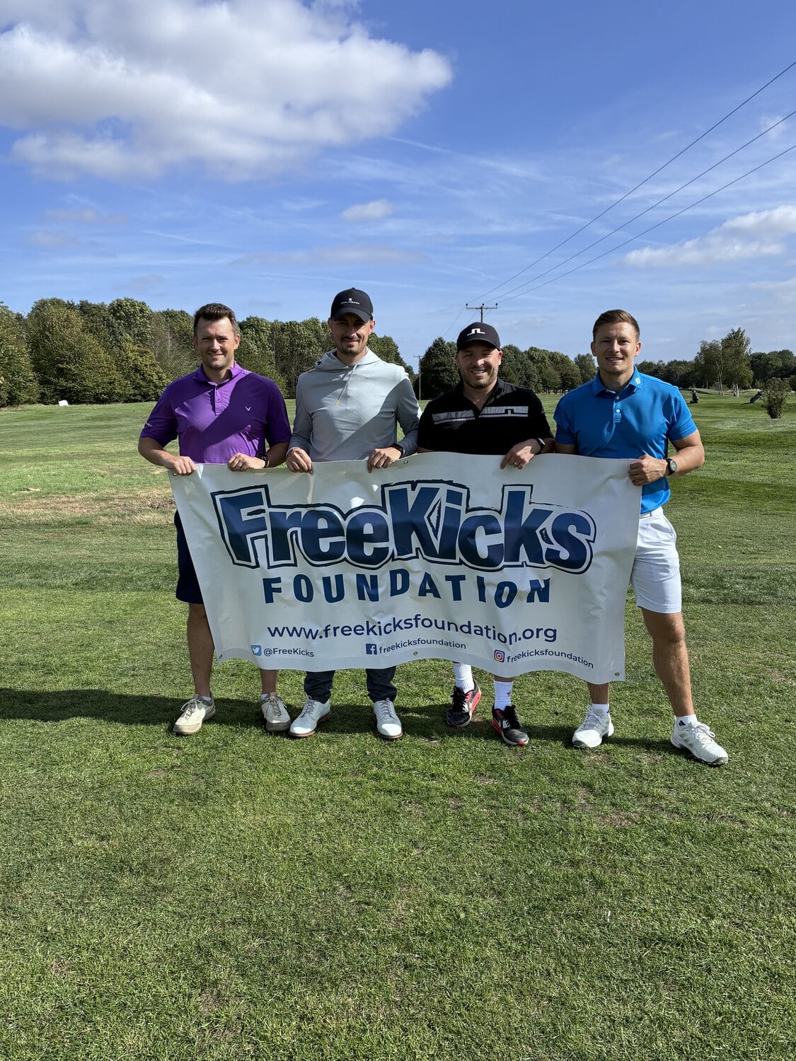 Golfers taking part in the Free Kicks Foundation Golf Day at Thorney Golf Club